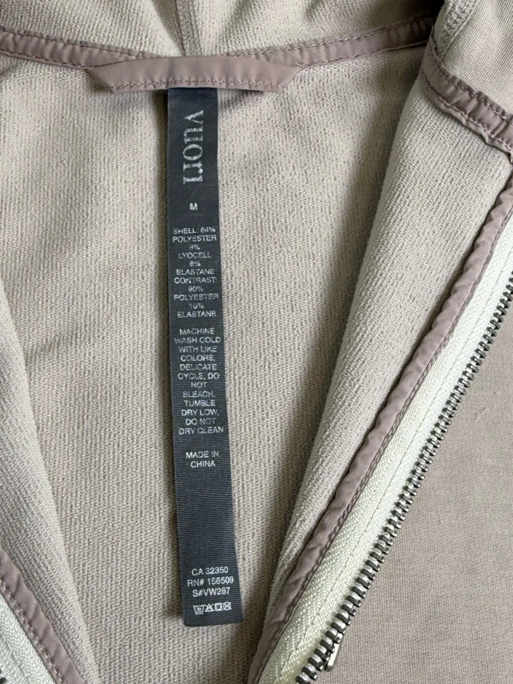 Vuori Light  Beige Half-Zip  cropped Hoodie - Picture 2 of 5